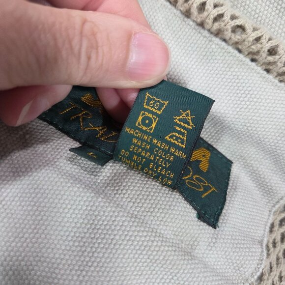 Vtg Sierra Trading Post Jacket Mens Large Beige Canvas Safari Hunting Chore Coat - Picture 4 of 16